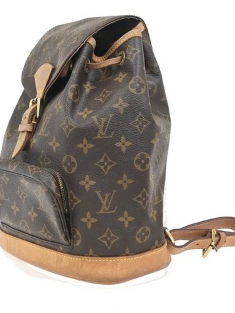 LOUIS VUITTON Montsouris MM Backpack Bag Monogram Leather Brown M51136 15ZA330 - Picture 2 of 16